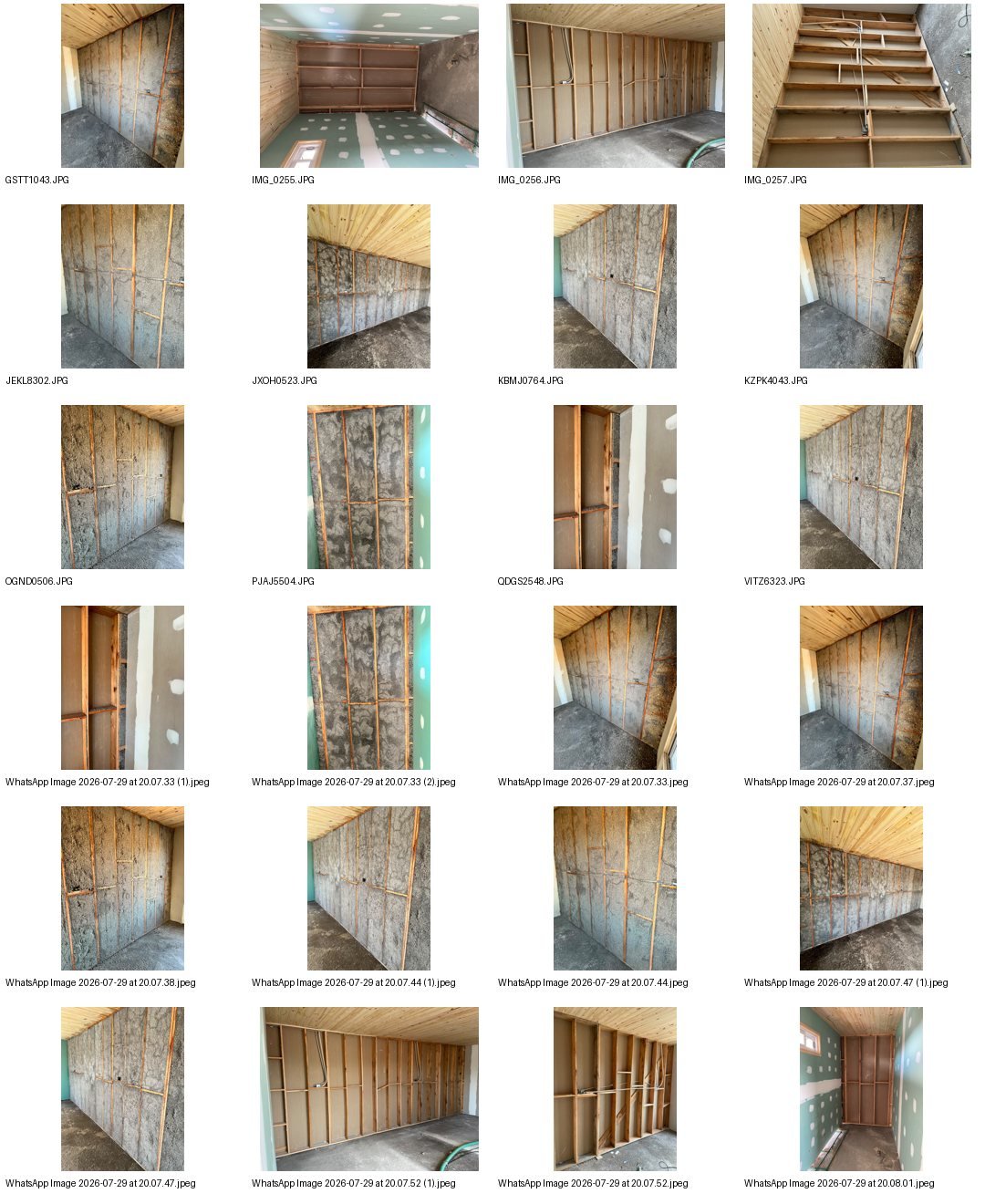 Celulosa proyectada en una vivienda prefabricada